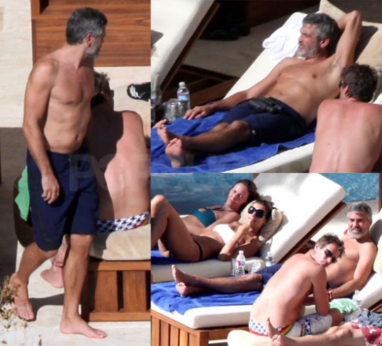 Zaraščeni George Clooney za novo leto na plaži