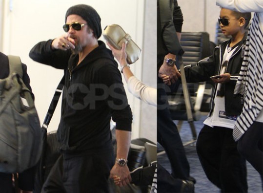 Brad Pitt in Maddox: Moško druženje ob nogometu