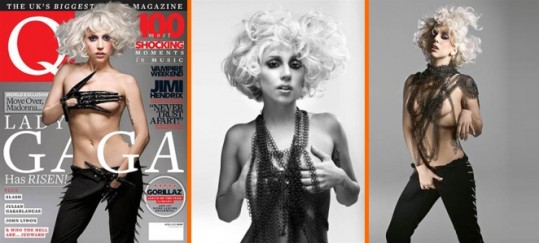 FOTO Lady Gaga pokazala bradavičke in se držala za umetni penis