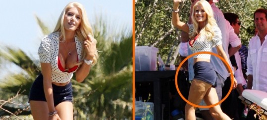 Heidi Montag razkazovala silikonske joške in grozno celulitaste noge