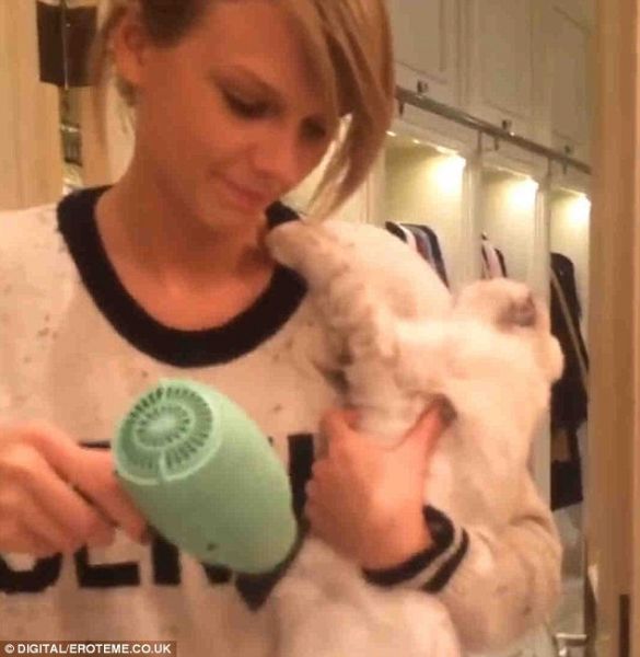 Video! Taylor Swift svojo muco suši s fenom!
