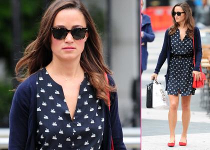 Pippa Middleton navdušila v šik obleki s potiskom labodov