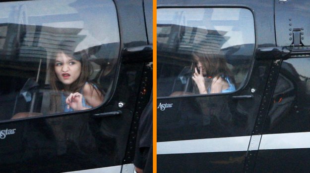 Razvajena Suri Cruise vrtala po nosu in delala smešne grimase