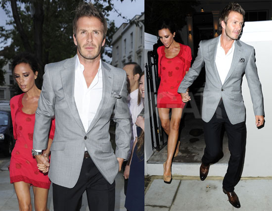 FOTO Victoria Beckham v seksi rdeči obleki odhitela na zabavo