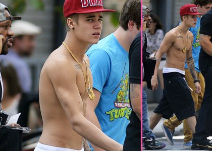 FOTO: Justin Bieber: Nakupuje kar zgoraj brez!