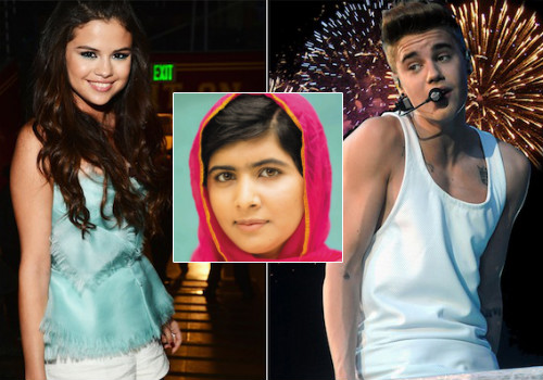 Justin Bieber in Selena Gomez: Malala Yousafzai je njuna oboževalka!