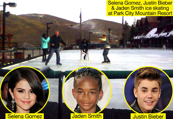 Selena Gomez, Justin Bieber in Jaden Smith skupaj na drsanju!