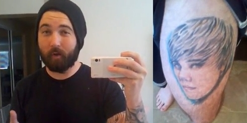 Poglej si odraslega moškega, ki si je tetoviral Justina Bieberja!
