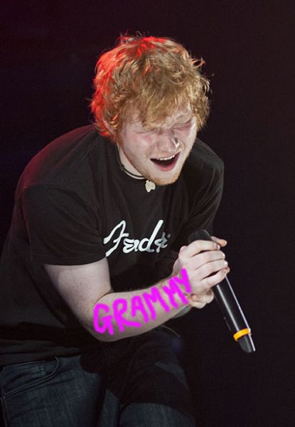 Ed Sheeran: Če dobi Grammyja, si ga bo vtetoviral!