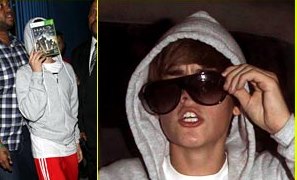 Justin Bieber: Skriva se za sončnimi očali in igrico!