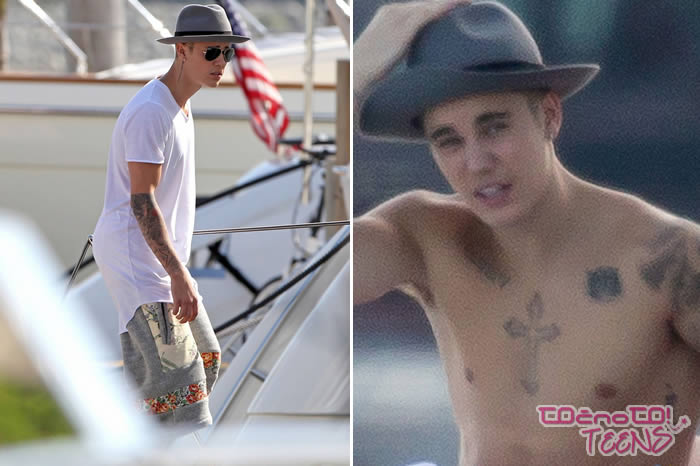 SEKSI Justin Bieber zgoraj brez na jahti!