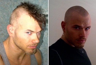 Šok! Kellan Lutz si je pobril lase!