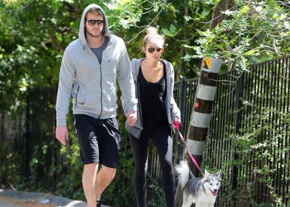 Foto: Zaljubljena Miley in Liam: Na sprehod peljala skupnega psa!