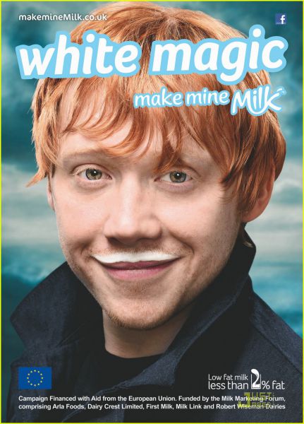 FOTO: Rupert Grint se je pridružil kampanji za mleko