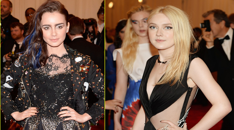 Lily Collins in Dakota Fanning na Met Gala!