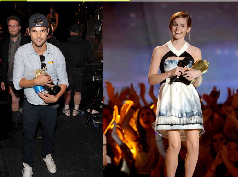 Foto: Emma Watson in Taylor Lautner: Na MTV nagradah oba med zmagovalci!