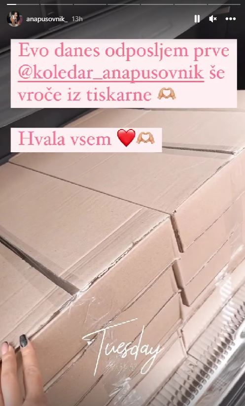 Ana Pusovnik in njen vroč koledar. Vir: Instagram