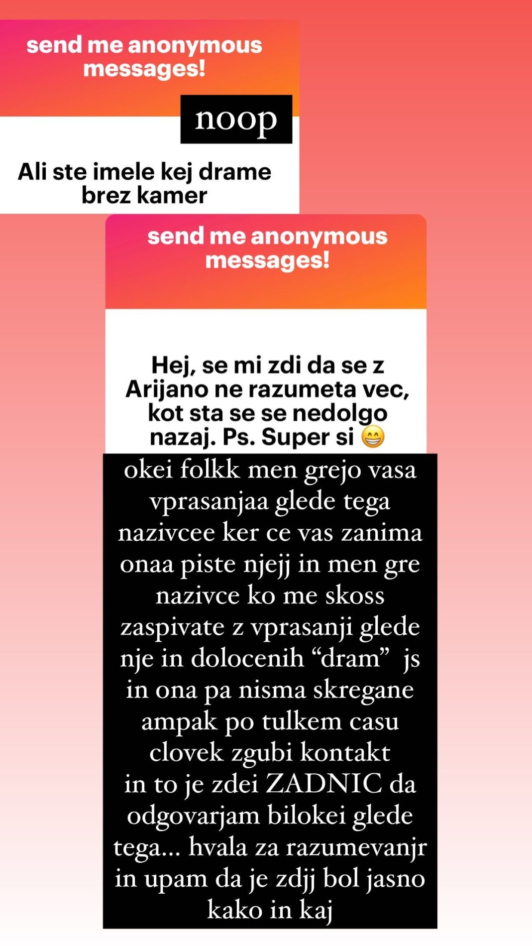 Kristina Miler je obrazložila situacijo. Vir: Instagram