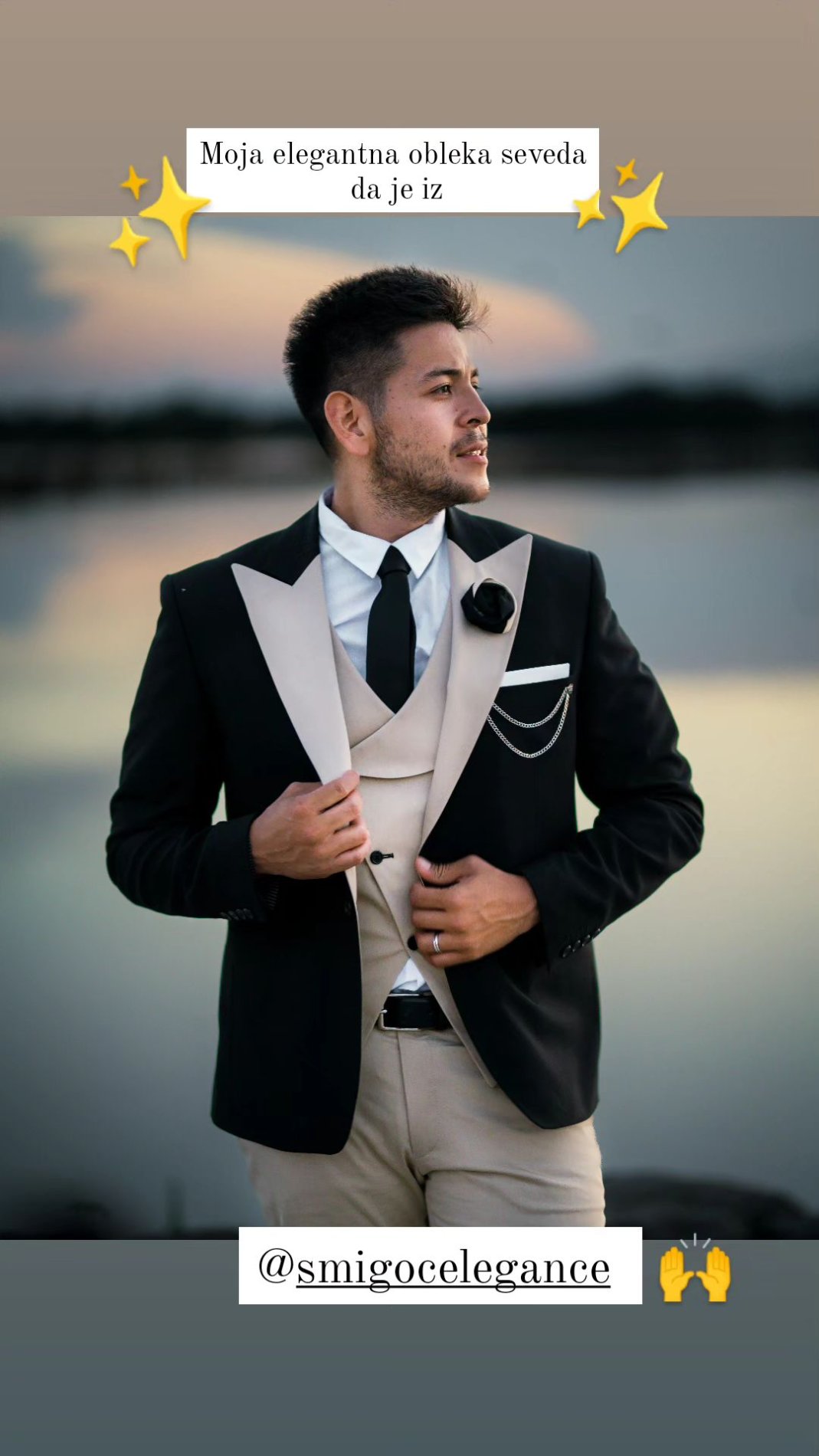 Isaac Palma in eleganca. Vir: Instagram