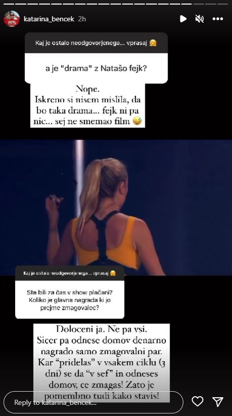 Je Katarina Benček povedala preveč? Vir: Instagram