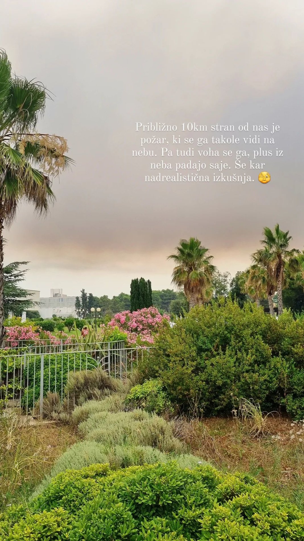 Požar v bližini. Vir: Instagram