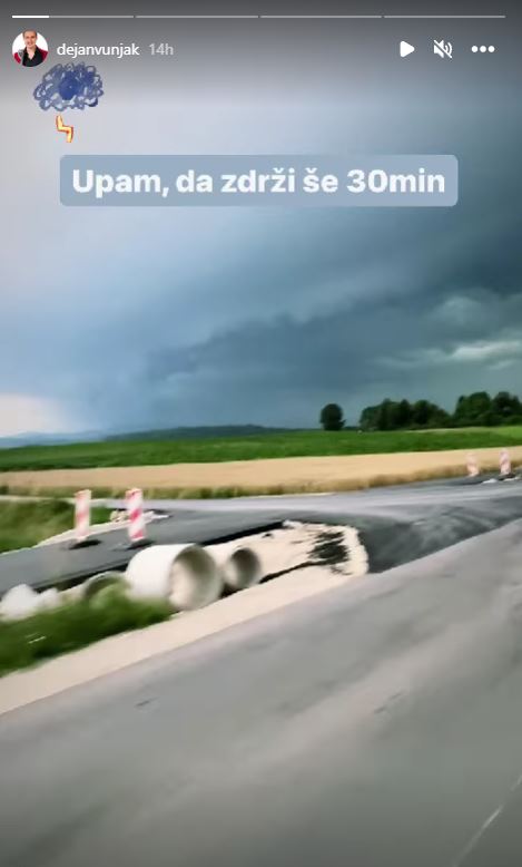 Dejan Vunjak je bežal pred nevihto. Vir: Instagram