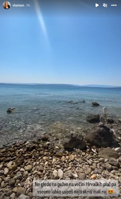 Plaža brez ljudi na Hrvaškem. Vir: Instagram