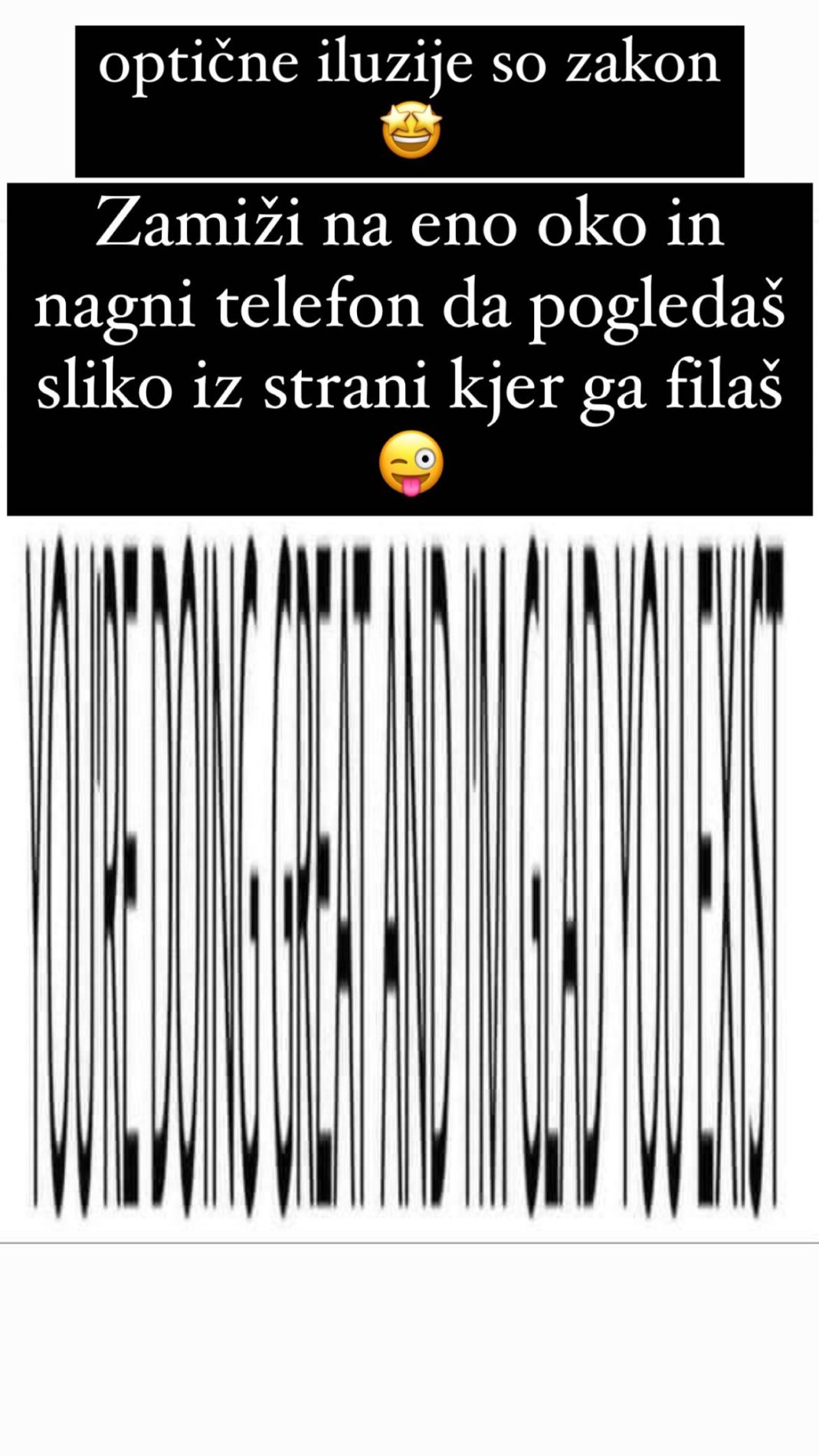 Optična iluzija, ki je navdušila Roka Piletiča. Vir: Instagram