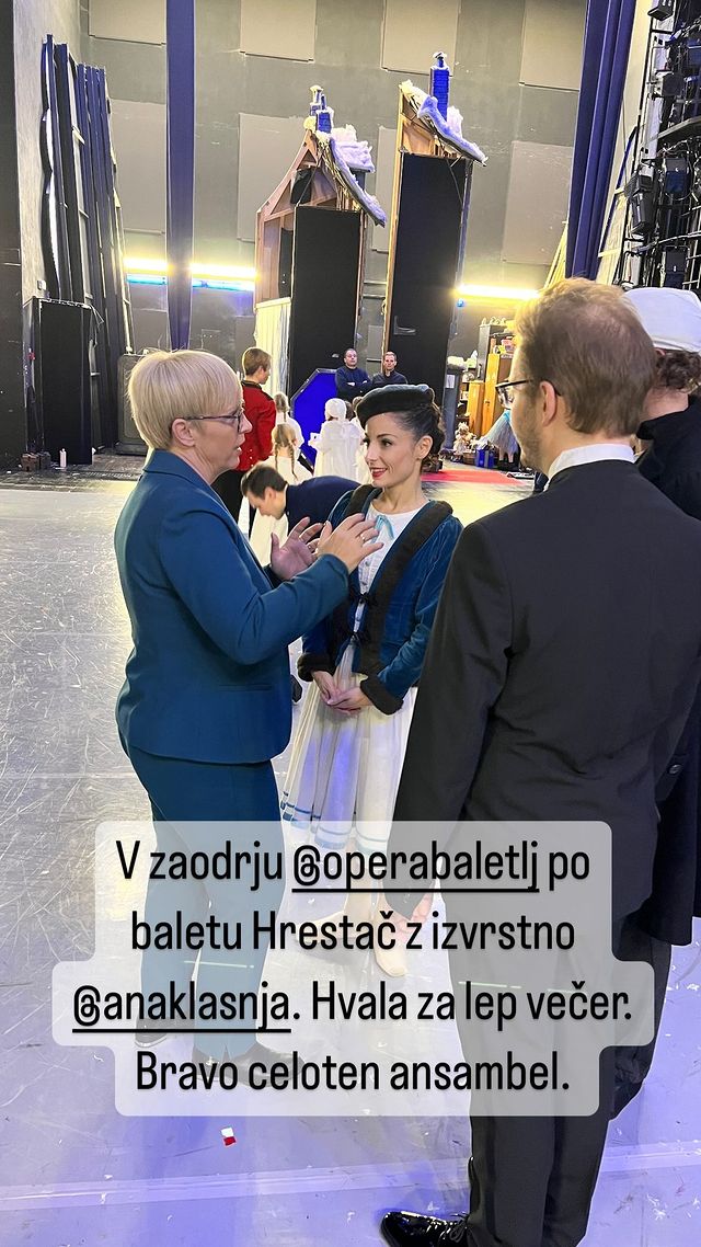 Nataša Pirc Musar je čestitala Ani Klašnja. Vir: Instagram