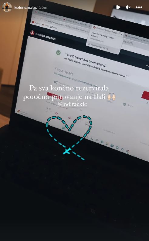 Indira Ekić poročno potovanje