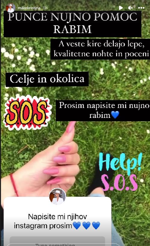 Kristina sprašuje, kdo dela dobre nohte. Vir: Instagram