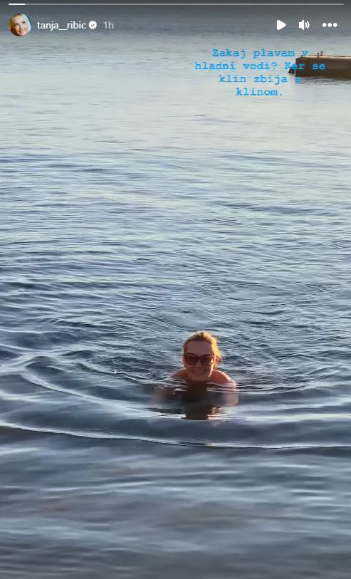 Tanja Ribič je plavala sredi zime. Vir: Instagram