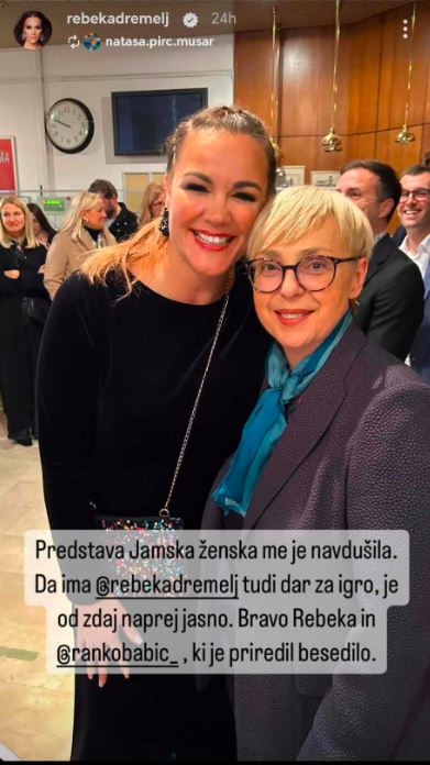 Rebeka Dremelj in Nataša Pirc Musar. Vir: Instagram