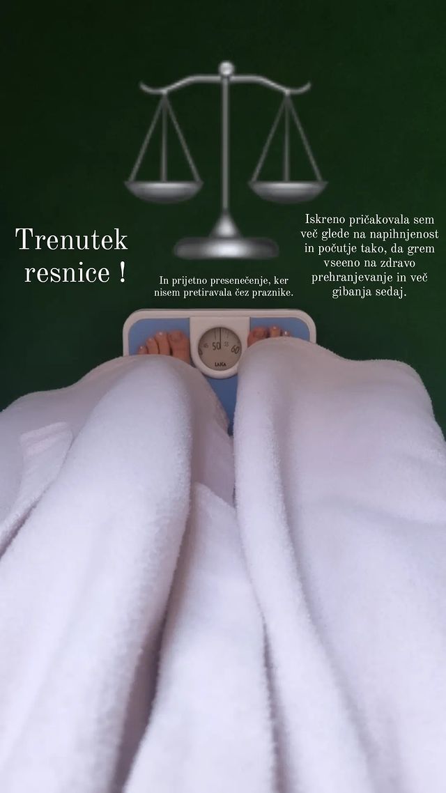 Nuša nad tehtnico ni bila razočarana. Vir: Instagram