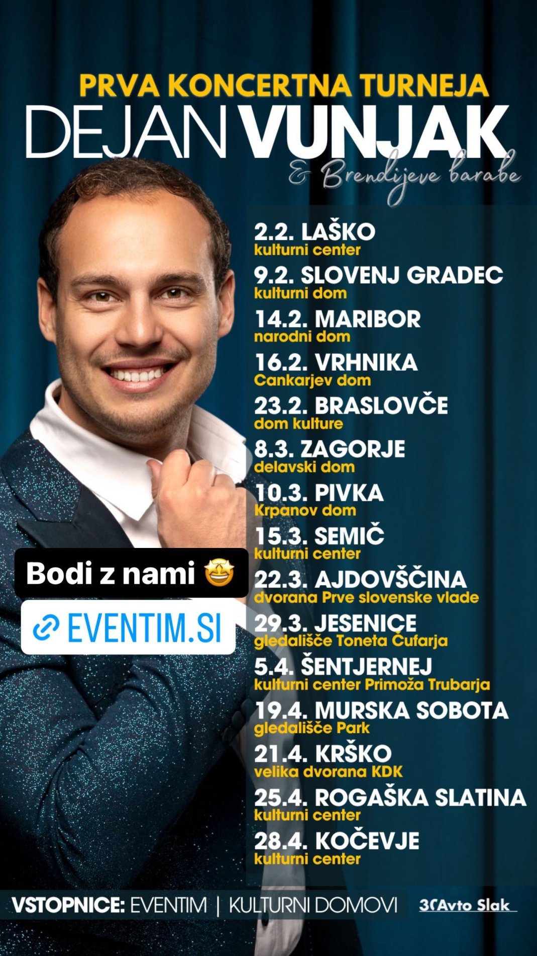 Dejan Vunjak bo imel veliko koncertov. Vir: Instagram