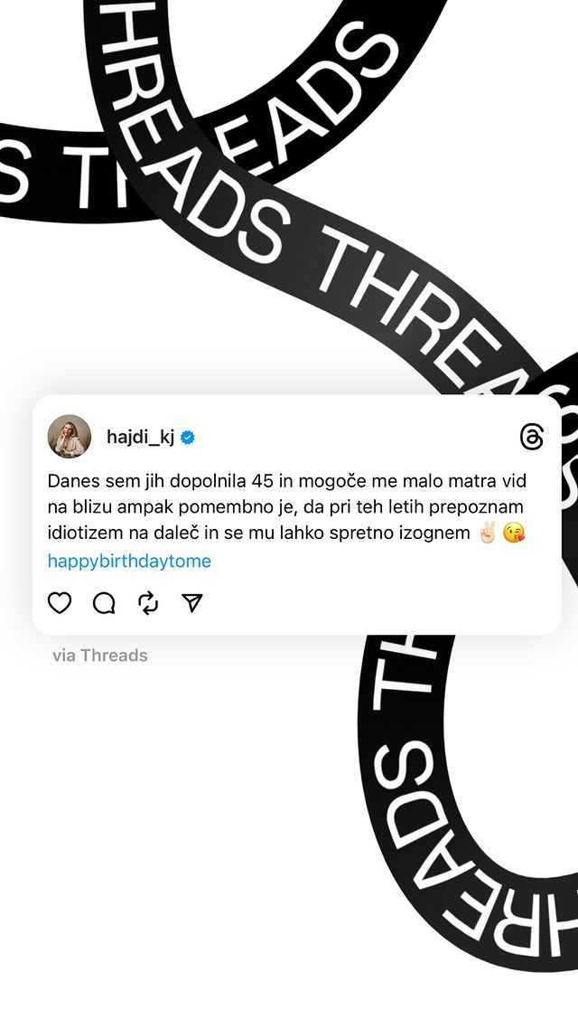 Hajdi s posebnim sporočilom za rojstni dan. Vir: Instagram