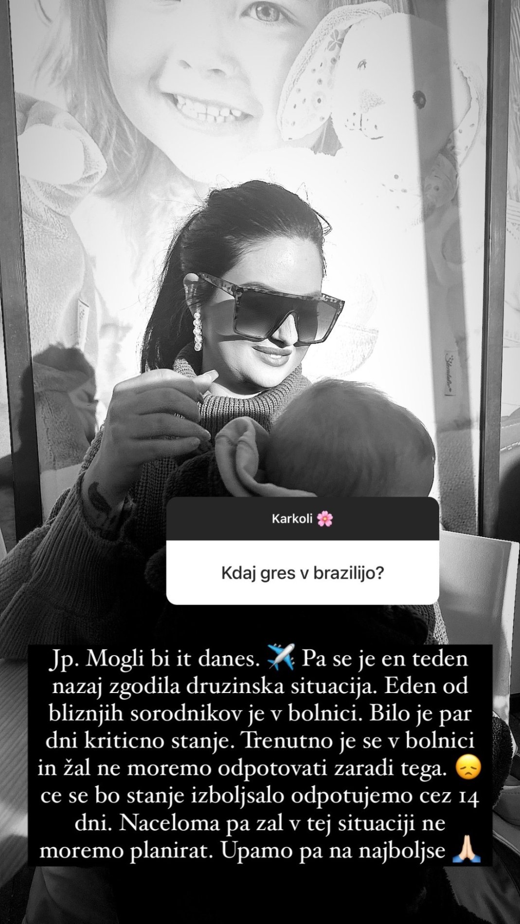 Ana Pusovnik je potovanje prestavila. Vir: Instagram