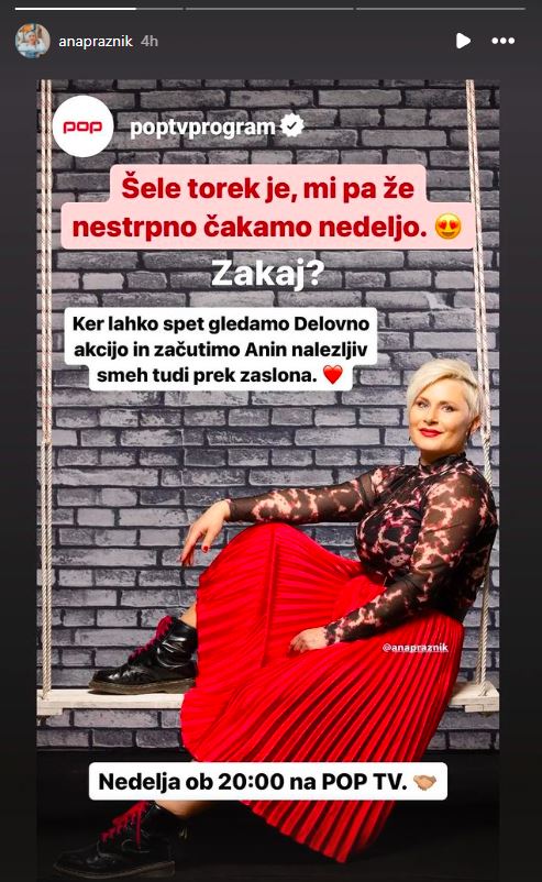 Vrača se Delovna akcija. Vir: Instagram