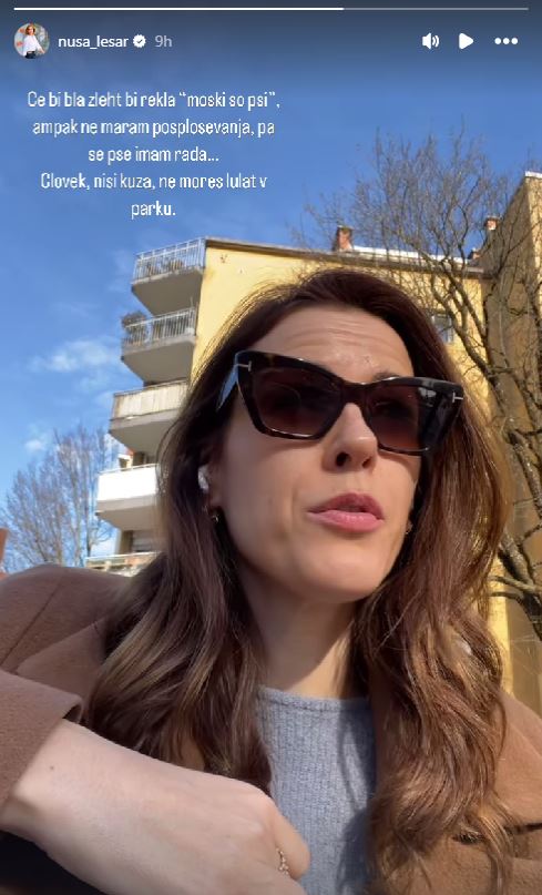 Nuša Lesar je bila zgrožena. Vir: Instagram