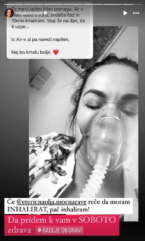 Rebeka Dremelj je nosila masko. Vir: Instagram