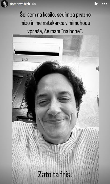 Domen Valič izgleda mlajši, kot v resnici je. Vir: Instagram