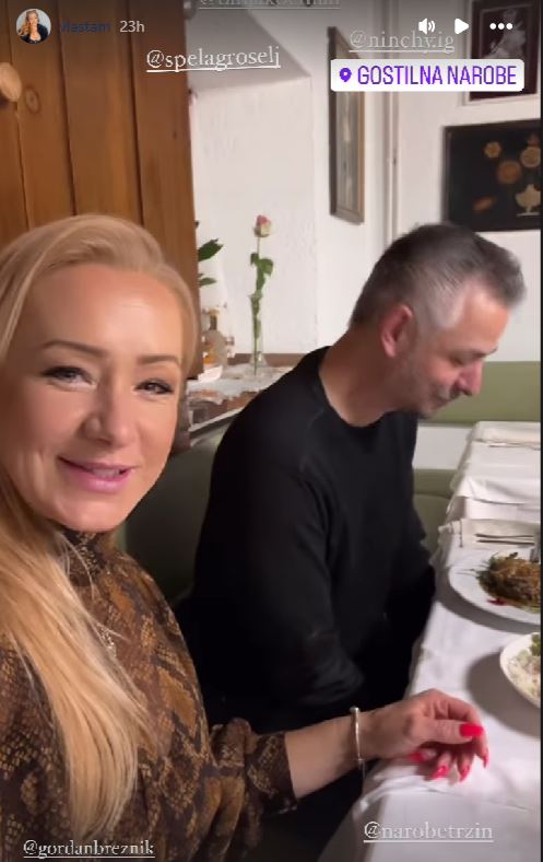 Miha in Vlasta ob nedeljskem kosilu. Vir: Instagram