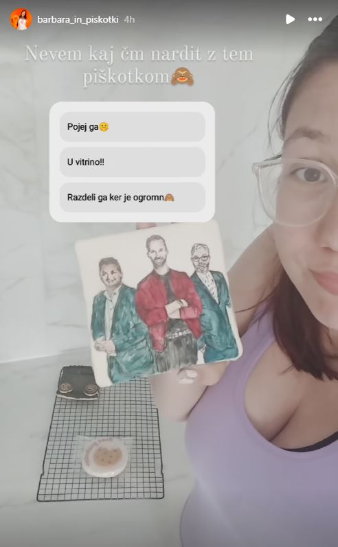 Barbara je naredila piškot s podobo vseh treh sodnikov. Vir: Instagram