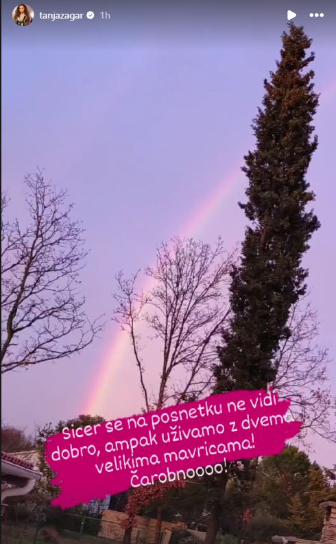 Tanja Žagar je ulovila kar dve mavrici. Vir: Instagram