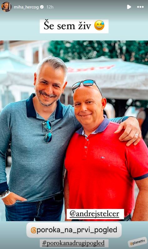 Miha Hercog in Andrej iz Poroke na prvi pogled. Vir: Instagram