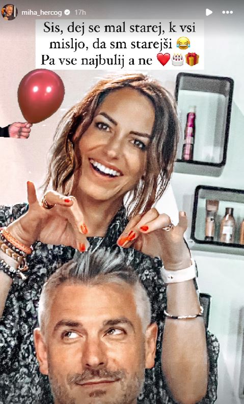 Miha in njegova sestra. Vir: Instagram