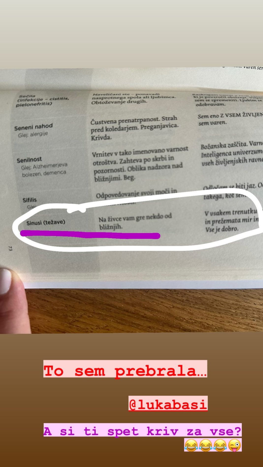 Nastja ima težave s sinusi