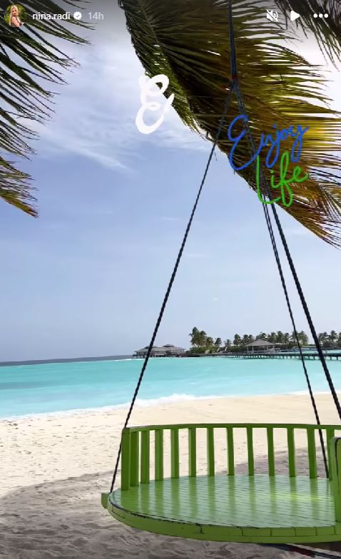 Nina Radi uživa na Maldivih. Vir: Instagram