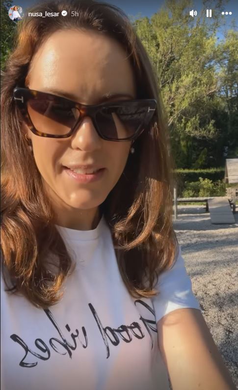 Nuša Lesar je z malčkom bila zjutraj že na igrišču. Vir: Instagram
