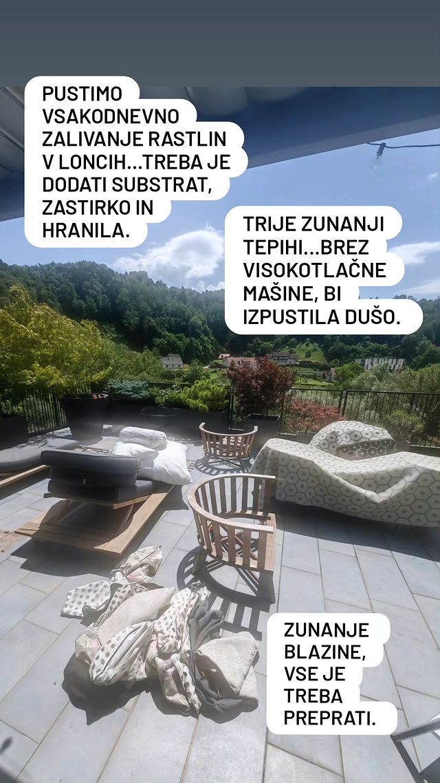 Terasa Alenke Ružič Jovović izgleda kot raj na zemlji
